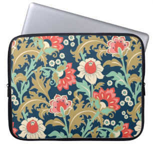 Nahtlose farbenfrohe Blumenmuster im Volksstil Laptopschutzhülle
