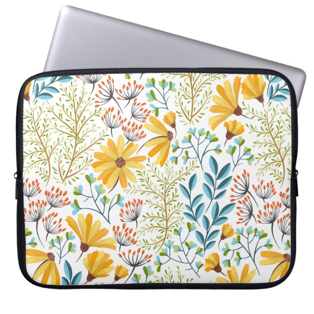 Nahtlose farbenfrohe Blumenmuster. Laptopschutzhülle (Vorderseite)