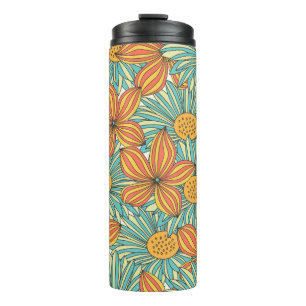 Nahtlose farbenfrohe Blumenmuster Thermosbecher