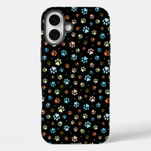 Nahtlose farbenfrohe kleine Hundebahnen iPhone 16 Plus Hülle