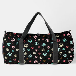 Nahtlose farbenfrohe kleine Hundebahnen schwarz Duffle Bag