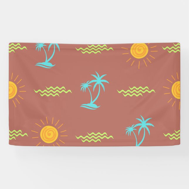 Nahtlose farbenfrohe Sommerkulisse - florale Natur Banner (Horizontal)