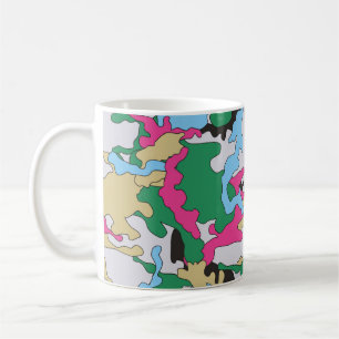 Nahtlose farbenfrohe Tarnung Hintergrundmuster. C Kaffeetasse