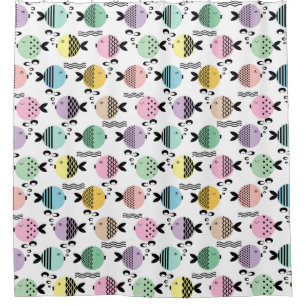 Nahtlose Fische abstrakte Skandinavien Duschvorhang