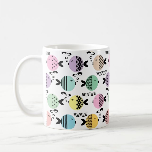 Nahtlose Fische abstrakte Skandinavien Kaffeetasse (Links)