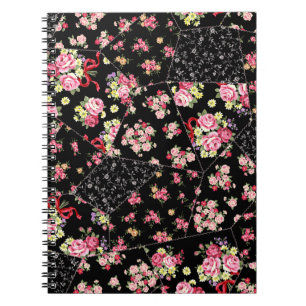 Nahtlose Fliesen mit hübschem Blumendesign Notizblock