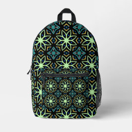 Nahtlose Flora Symmetrisches Muster Bedruckter Rucksack