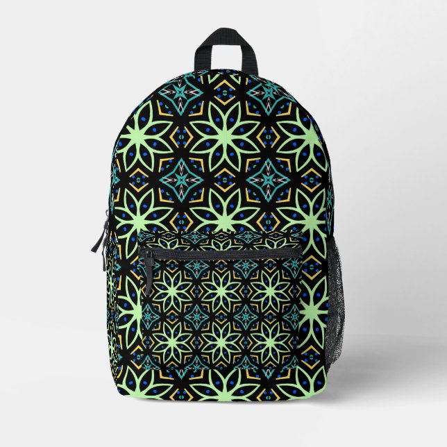 Nahtlose Flora Symmetrisches Muster Bedruckter Rucksack (Vorderseite)