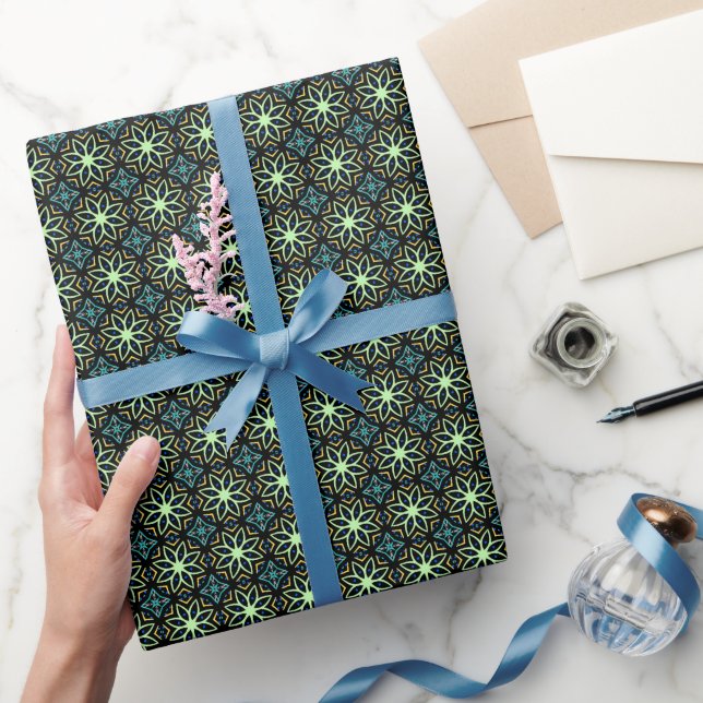 Nahtlose Flora Symmetrisches Muster Geschenkpapier (Schenken)