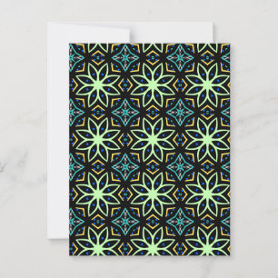 Nahtlose Flora Symmetrisches Muster Postkarte