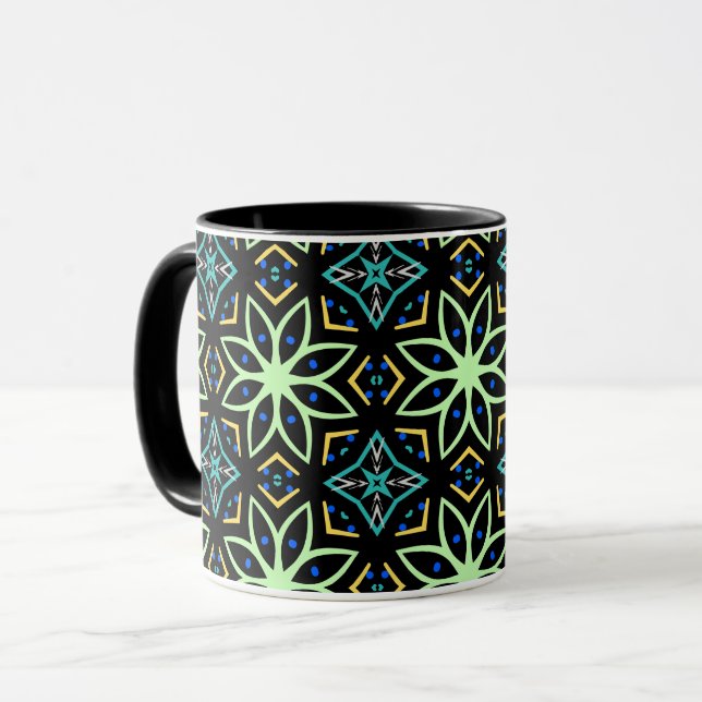 Nahtlose Flora Symmetrisches Muster Tasse (Vorderseite Links)
