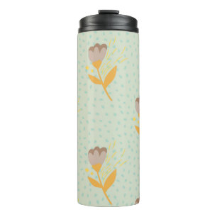 Nahtlose Folk Blume Doodle Muster. Hand d Thermosbecher
