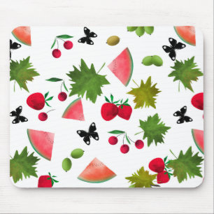Nahtlose Frischobst Berries Wasserfarbener Cartoon Mousepad