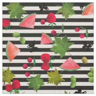 Nahtlose Frischobst Berries Wasserfarbener Cartoon Stoff
