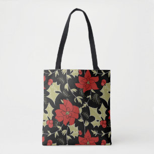 Nahtlose Frohe Weihnachten rote Poinsettia grüne E Tasche