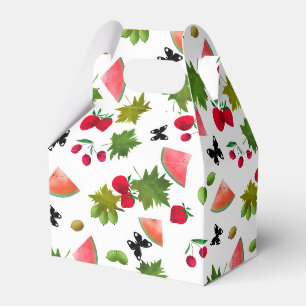 Nahtlose Früchte Berries Wasserfarbener Cartoon Ni Geschenkschachtel