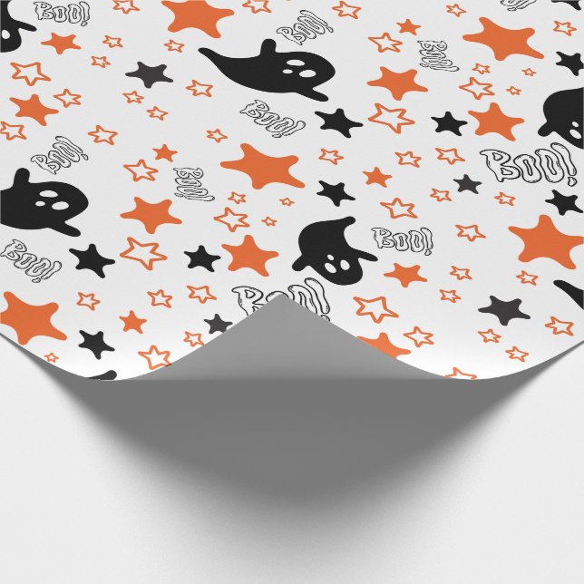 Nahtlose Geister und Sterne Halloween-Wrapping Pap Geschenkpapier (Ecke)