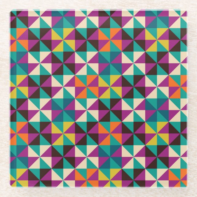 Nahtlose Geometrie, modernes Muster. Glasuntersetzer (Vorderseite)