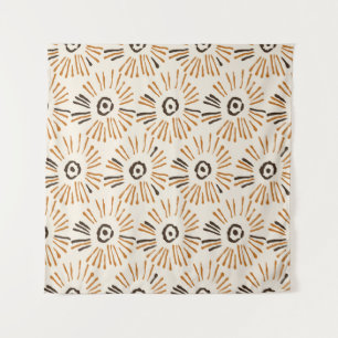 Nahtlose geometrische Batik-Blumenmuster im Herbst Wandteppich