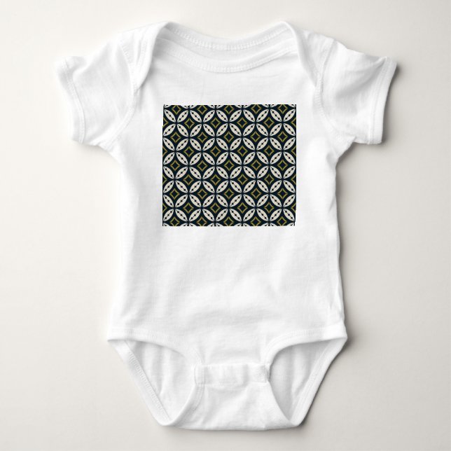 Nahtlose geometrische Blume: buntes Muster. Baby Strampler (Vorderseite)