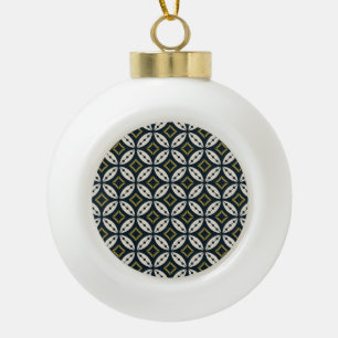 Nahtlose geometrische Blume: buntes Muster. Keramik Kugel-Ornament