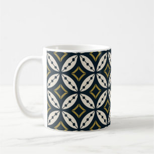 Nahtlose geometrische Blumen: farbenfrohes Muster. Kaffeetasse