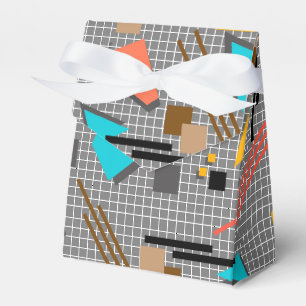 Nahtlose geometrische Memphismuster der Schule Geschenkschachtel