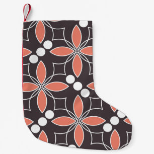 Nahtlose geometrische Muster mit Blume. Kunst. Kleiner Weihnachtsstrumpf