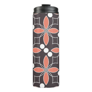 Nahtlose geometrische Muster mit Blume. Kunst. Thermosbecher