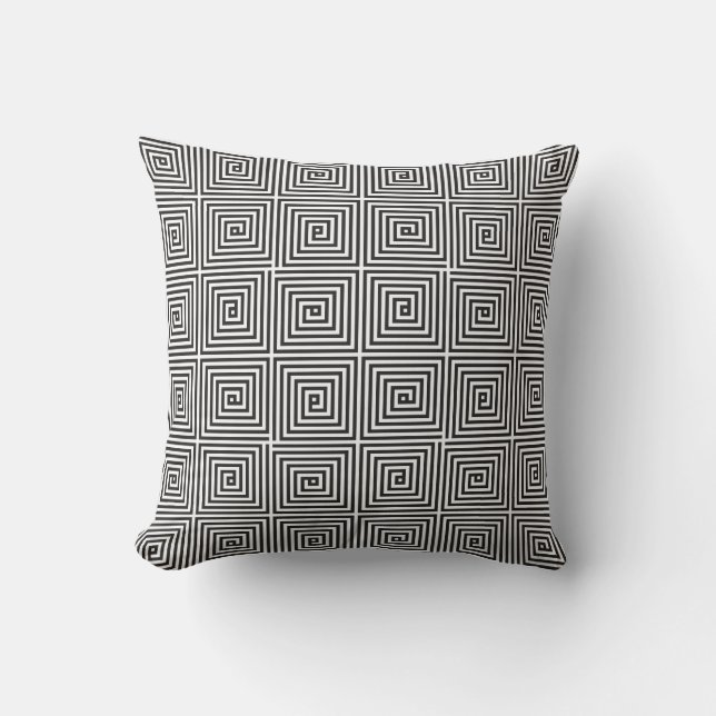 Nahtlose geometrische Muster Schwarz/Weiß Kissen (Vorderseite)
