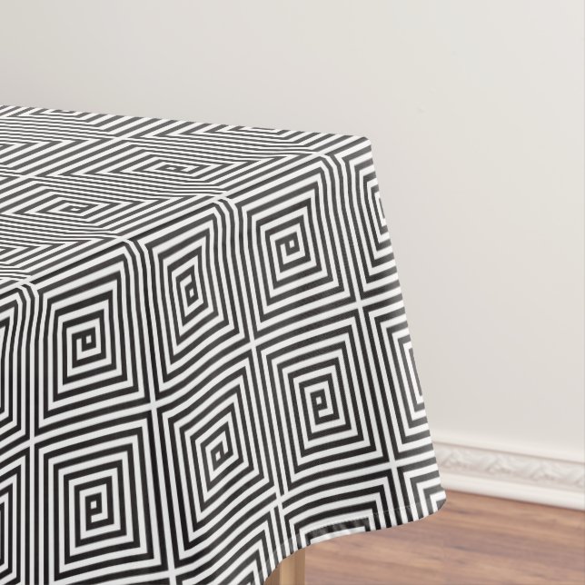Nahtlose geometrische Muster Schwarz/Weiß Tischdecke (Beispiel)