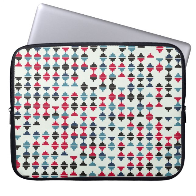 Nahtlose geometrische Mustergestaltung zur Illustr Laptopschutzhülle (Vorderseite)
