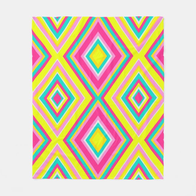 Nahtlose geometrische Rhombus formt moderne trendy Fleecedecke (Vorderseite)