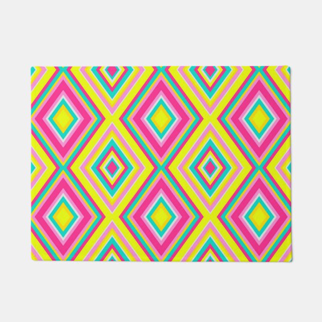 Nahtlose geometrische Rhombus formt moderne trendy Fußmatte (Vorderseite)