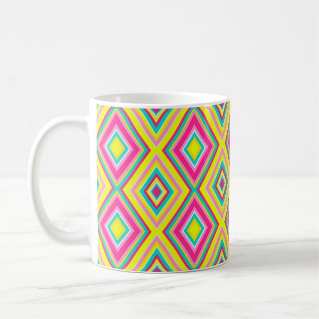 Nahtlose geometrische Rhombus formt moderne trendy Kaffeetasse (Links)