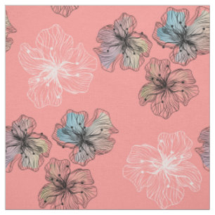 Nahtlose gezeichnete Blume abstrakt modern pa Stoff