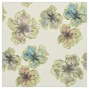 Nahtlose gezeichnete Blume abstrakt modern pa Stoff