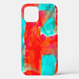 Nahtlose Giraffe, blau, orange Aquarellkünstler iPhone 12 Hülle