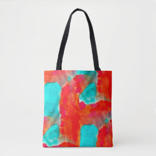 Nahtlose Giraffe, blau, orange Aquarellkünstler Tasche