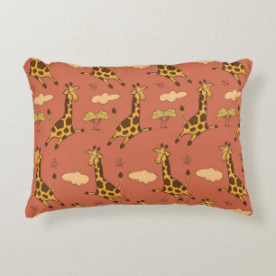 Nahtlose Giraffe Muster Vintage Illustration Dekokissen