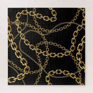 Nahtlose goldene Kette, elegantes Muster.