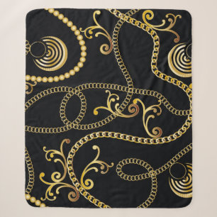 Nahtlose goldene Kettenmode, Illustrati Sherpadecke