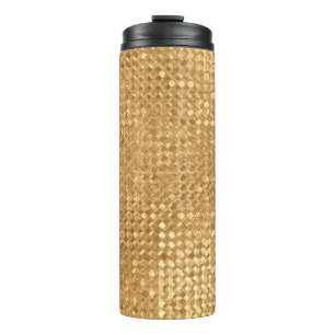 Nahtlose Goldfolie, goldene Glitzer-Textur Thermosbecher