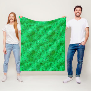 Nahtlose grüne Folie und schwarze Halloween-Spinne Fleecedecke