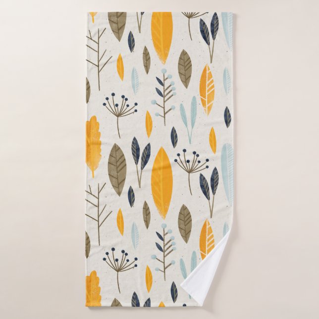Nahtlose Hand illustrierte Blumenmuster auf Papier Badehandtuch (Badehandtuch)