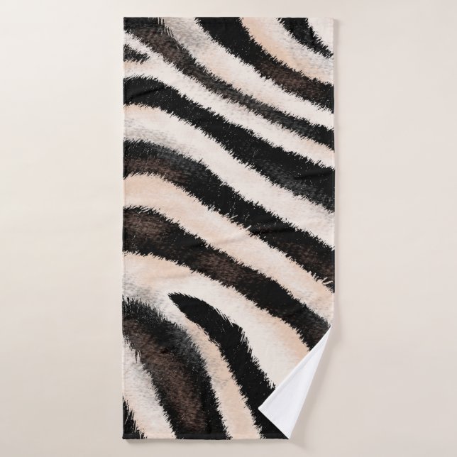 Nahtlose Hand zeichnend Zebrastruktur, Tierdruck, Badehandtuch (Badehandtuch)