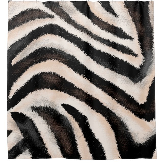 Nahtlose Hand zeichnend Zebrastruktur, Tierdruck, Duschvorhang (Vorderseite)
