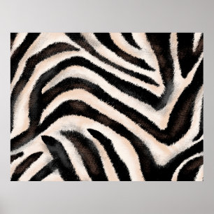 Nahtlose Hand zeichnend Zebrastruktur, Tierdruck, Poster