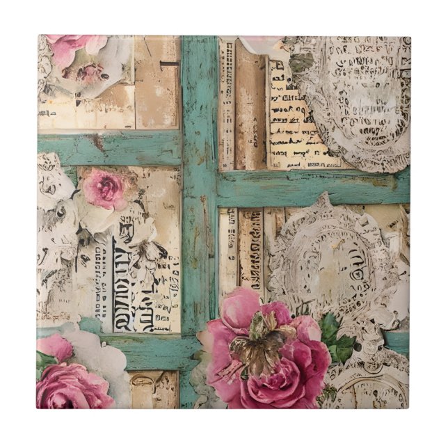 Nahtlose Handgezeichnete künstlerische Rückspiegel Fliese (Vorderseite)