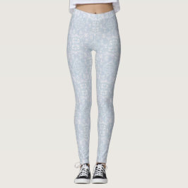 Nahtlose hellblaue, rosa und weiße Mandalase Leggings